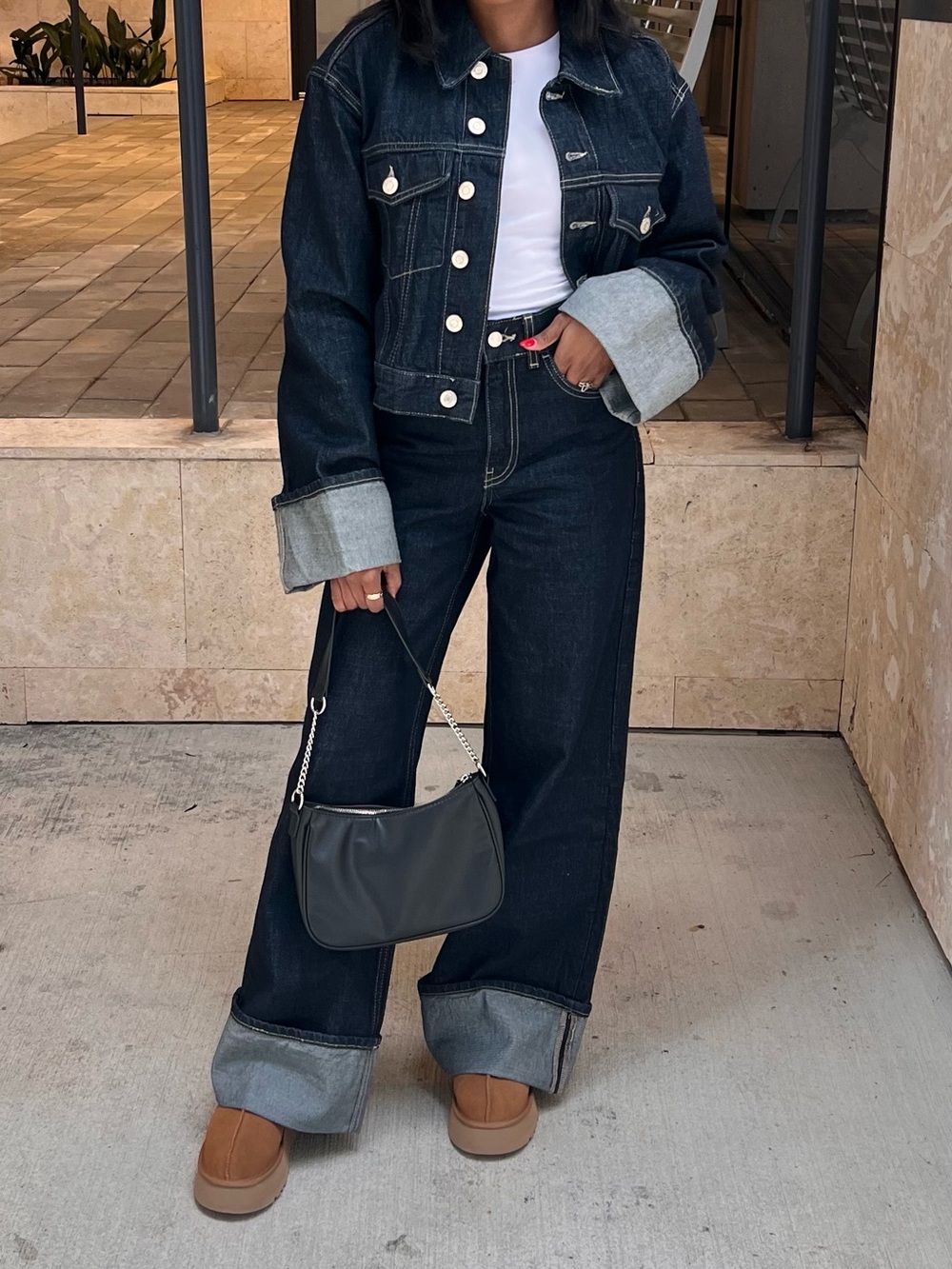 Zara Dark Denim Jacket & Jean Set